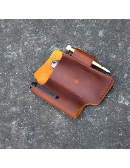 Organizador de Cinturón de Cuero YIYUS EDC Marrón 13.3x10.8cm