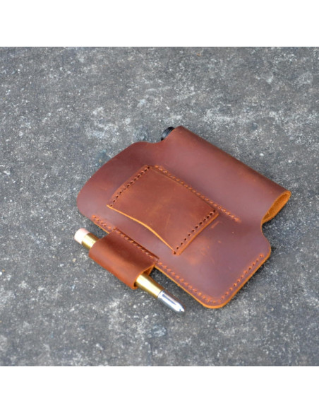 Organizador de Cinturón de Cuero YIYUS EDC Marrón 13.3x10.8cm