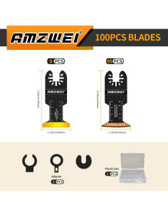 100 Hojas de Herramienta Oscilante AMZWEI para Metal y Madera 2