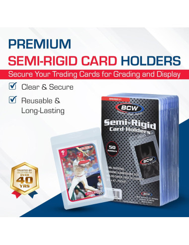 Soporte Semirrígido para Tarjetas BCW - Paquete de 100 - 8.38x11.18cm
