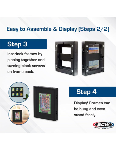 Marcos Interconectables BCW - Negro - Paquete de 6 para Tarjetas