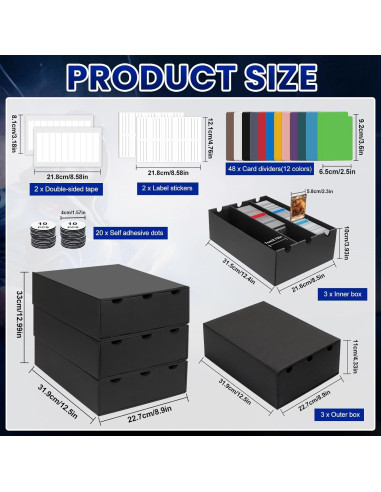 Caja de Almacenamiento de Cartas AOBOPLE 9000+ con Divisores