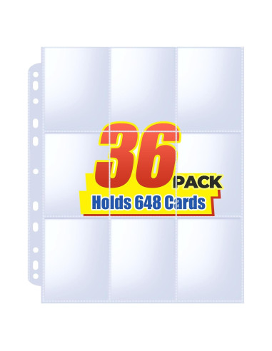 36 Hojas Manga para Cartas Fabmaker 9 Bolsillos 648 Cartas