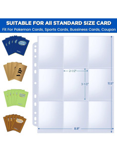 36 Hojas Manga para Cartas Fabmaker 9 Bolsillos 648 Cartas 2