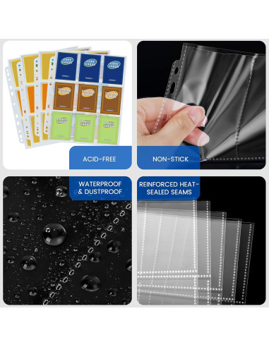 36 Hojas Manga para Cartas Fabmaker 9 Bolsillos 648 Cartas