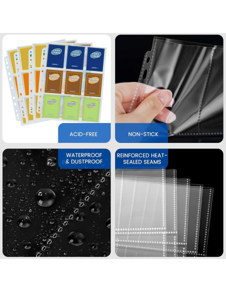 36 Hojas Manga para Cartas Fabmaker 9 Bolsillos 648 Cartas