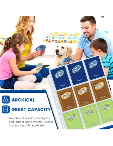 36 Hojas Manga para Cartas Fabmaker 9 Bolsillos 648 Cartas