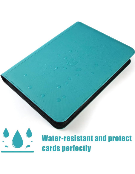 Carpeta de Cartas 9 Bolsillos Pemocyny Verde Azulado Carpeta de Cartas 9 Bolsillos Pemocyny Verde Azulado