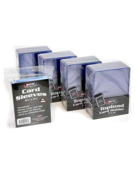 Combo Fundas y Toploaders BCW para Cartas 100 Unidades