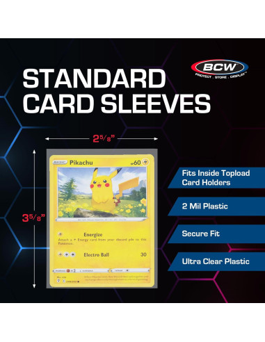 Combo Fundas y Toploaders BCW para Cartas 100 Unidades