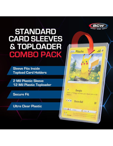 Combo Fundas y Toploaders BCW para Cartas 100 Unidades