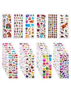 Stickers 3D Esponjosos Habett para Niños - 36 Hojas, 920 Piezas