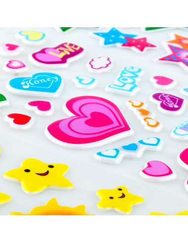 Stickers 3D Esponjosos Habett para Niños - 36 Hojas, 920 Piezas