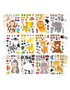 48 Hojas Stickers de Animales Safari DUJAA para Niños