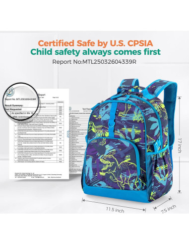 Mochila Escolar Choco Mocha Tiburón 43 cm Azul para Niños