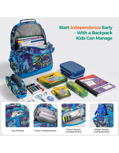 Mochila Escolar Choco Mocha Tiburón 43 cm Azul para Niños