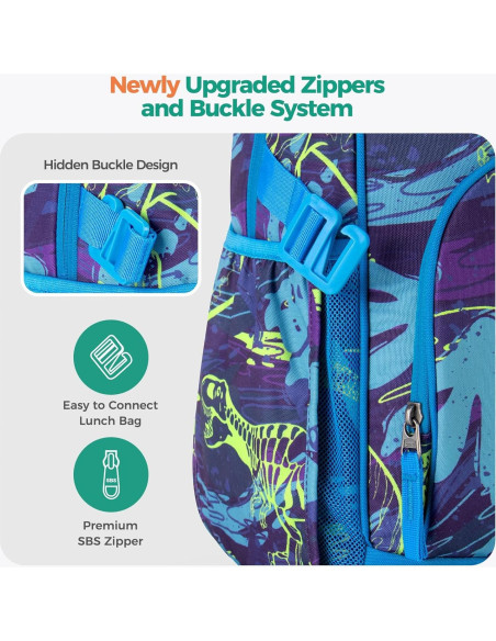 Mochila Escolar Choco Mocha Tiburón 43 cm Azul para Niños