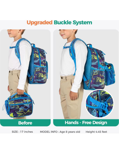 Mochila Escolar Choco Mocha Tiburón 43 cm Azul para Niños