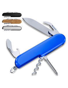 Cuchillo de Bolsillo 6 en 1 Buen Trabajador - Mini Multiherramienta Azul