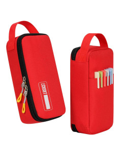 Estuche de Lápices ECHSRT Rojo, Gran Capacidad 24x12x6 cm