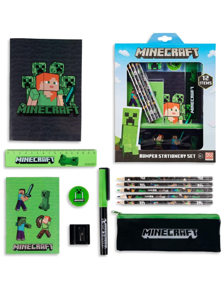 Set de papelería Minecraft con estuche y suministros escolares
