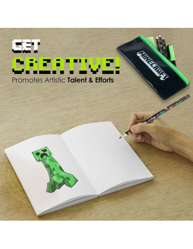 Set de papelería Minecraft con estuche y suministros escolares