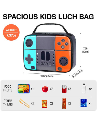 Lonchera Aislada Hairao para Niños - Diseño Consola de Juegos