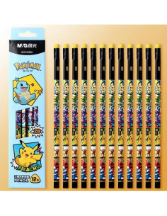 Lápices Triangulares 2B Pikachu con Borrador - 12 Piezas 2