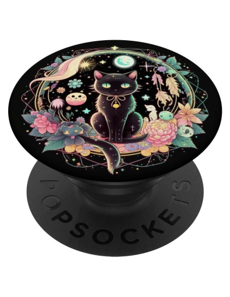 PopGrip Adhesivo Fases de la Luna Gato Negro Kawaii PopGrip Adhesivo Fases de la Luna Gato Negro Kawaii