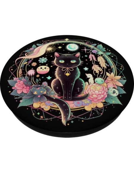 PopGrip Adhesivo Fases de la Luna Gato Negro Kawaii PopGrip Adhesivo Fases de la Luna Gato Negro Kawaii