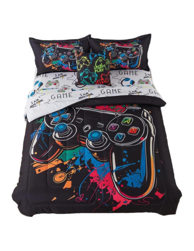 Conjunto de Cama Twin 6Pcs qjmiaofang Videojuego Microfibra