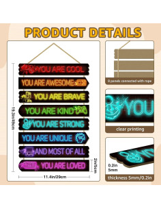 Juego de Decoración de Pared Infantil WAKOSAN - 8 Placas 49cm 2