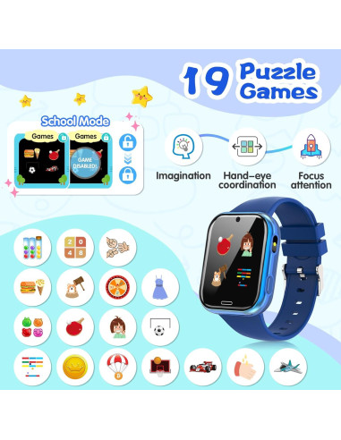 Reloj Inteligente para Niños Xipax Azul con Juegos y Cámara