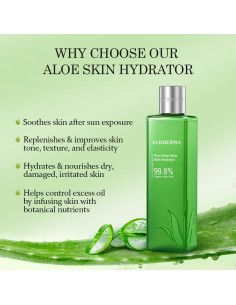 Hidratante Facial Aloderma 240ml Aloe Vera Orgánico 99.8% 2
