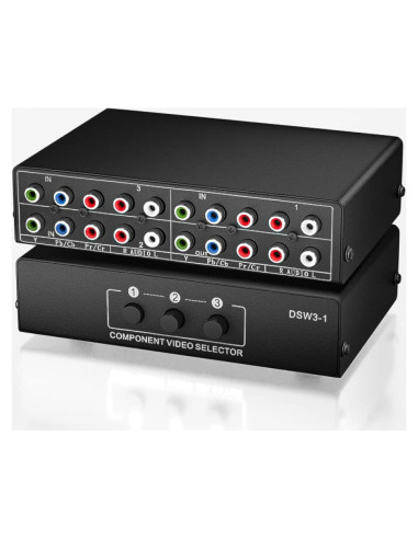 Conmutador AV Componente 3 en 1 LUKFOCAB 1080P 5 RCA