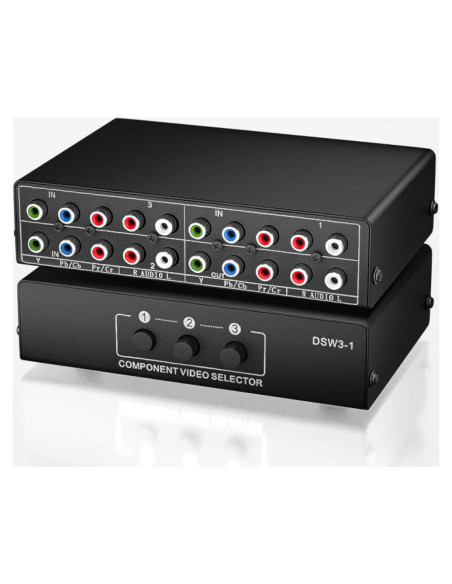 Conmutador AV Componente 3 en 1 LUKFOCAB 1080P 5 RCA