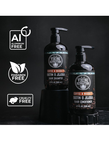 Set Champú y Acondicionador Viking Revolution 240 ml - Café y Whiskey