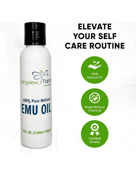 Aceite de Emú Puro Longview Farms 15 ml - Hidratación y Nutrición