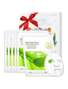 Mascarillas de Tela Kaely 6 Pcs Aloe Vera Hidratantes