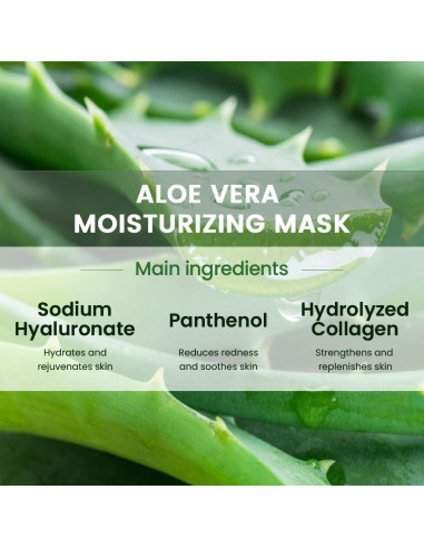 Mascarillas de Tela Kaely 6 Pcs Aloe Vera Hidratantes