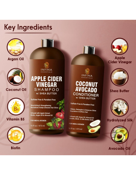 Champú y Acondicionador Sin Sulfatos INFINA ESSENTIALS 473ml Champú y Acondicionador Sin Sulfatos INFINA ESSENTIALS 473ml