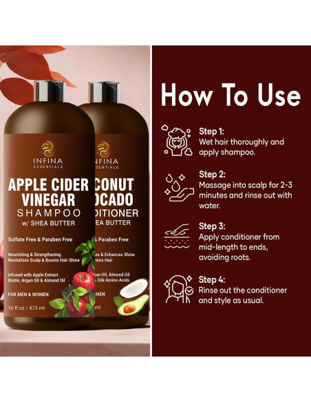 Champú y Acondicionador Sin Sulfatos INFINA ESSENTIALS 473ml Champú y Acondicionador Sin Sulfatos INFINA ESSENTIALS 473ml