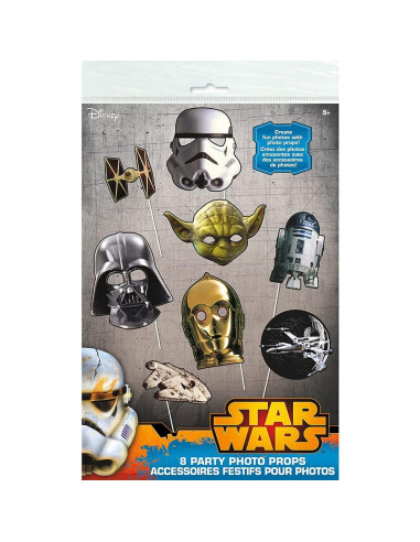 Accesorios Photobooth Star Wars - Paquete de 8 - Cartón Multicolor