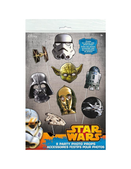 Accesorios Photobooth Star Wars - Paquete de 8 - Cartón Multicolor