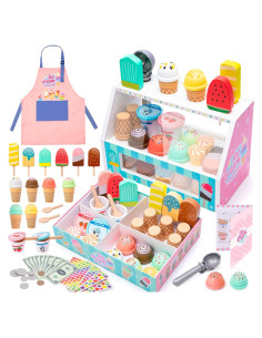 Set de Juego de Helado Meland - 51 Piezas de Madera para Niños
