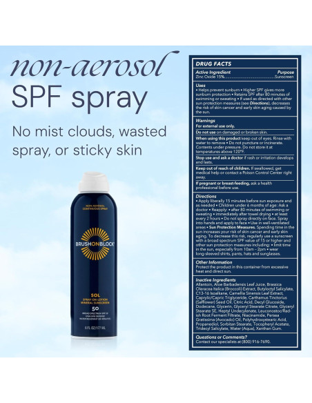 Protector Solar en Spray Brush On Block SPF 50 170 g