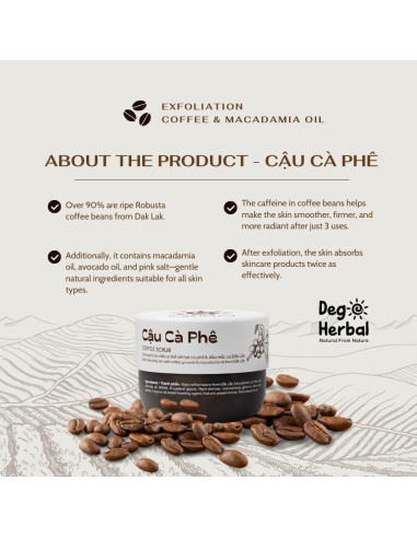 Exfoliante Corporal de Café Dak Lak 260 ml - Hidratante Natural