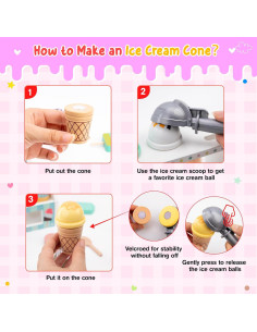 Set de Juego de Helado Meland - 51 Piezas de Madera para Niños 2