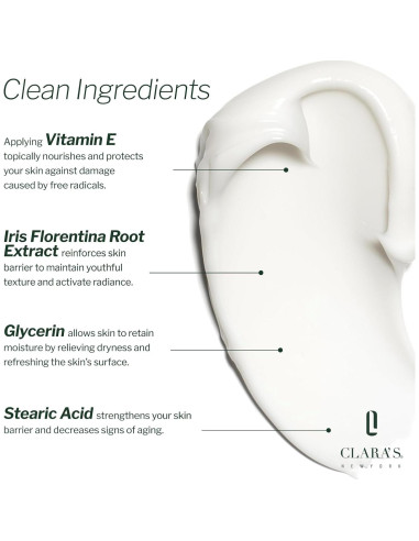 Crema Hidratante Clara's New York Vitamina E 50ml Sin Fragancia
