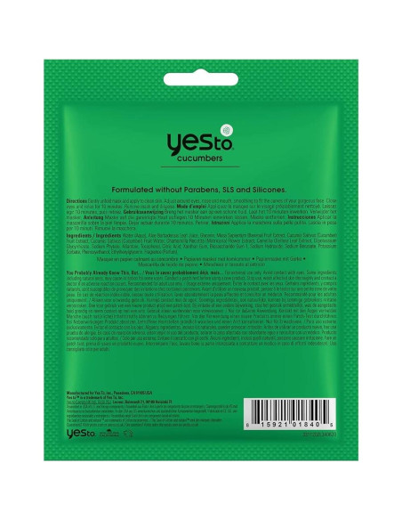 Mascarilla Facial Calmante Sí a los Pepinos 19.9 ml Aloe Vera